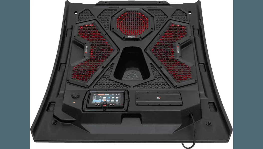 MB Quart 500 W Audio Roof System with 7 Inch LED Source Unit and 32 Inch Light Bar for '21-Up Polaris RZR Trail Models - 6 Speaker/1 Subwoofer