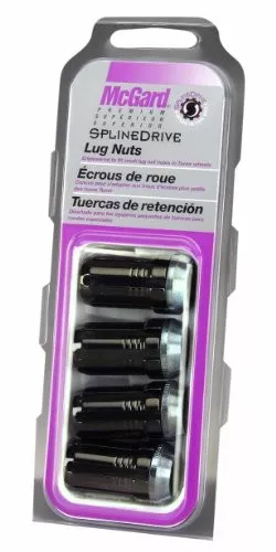 MCGARD 65310BK SplineDrive Black Cone Seat Lug Nuts Set of 4 M14 x 1.5