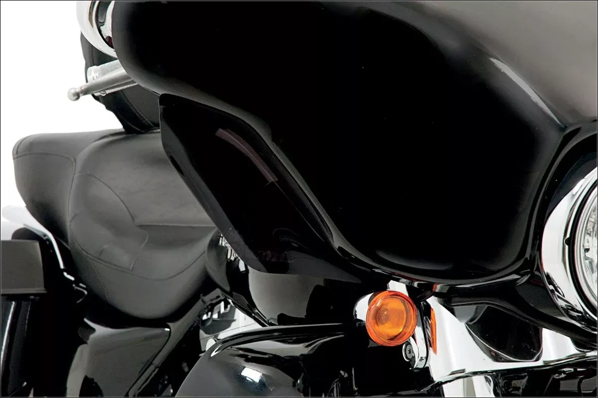 Memphis Shades Black Fairing Side Deflectors for Harley Batwing FLH/T 96-13