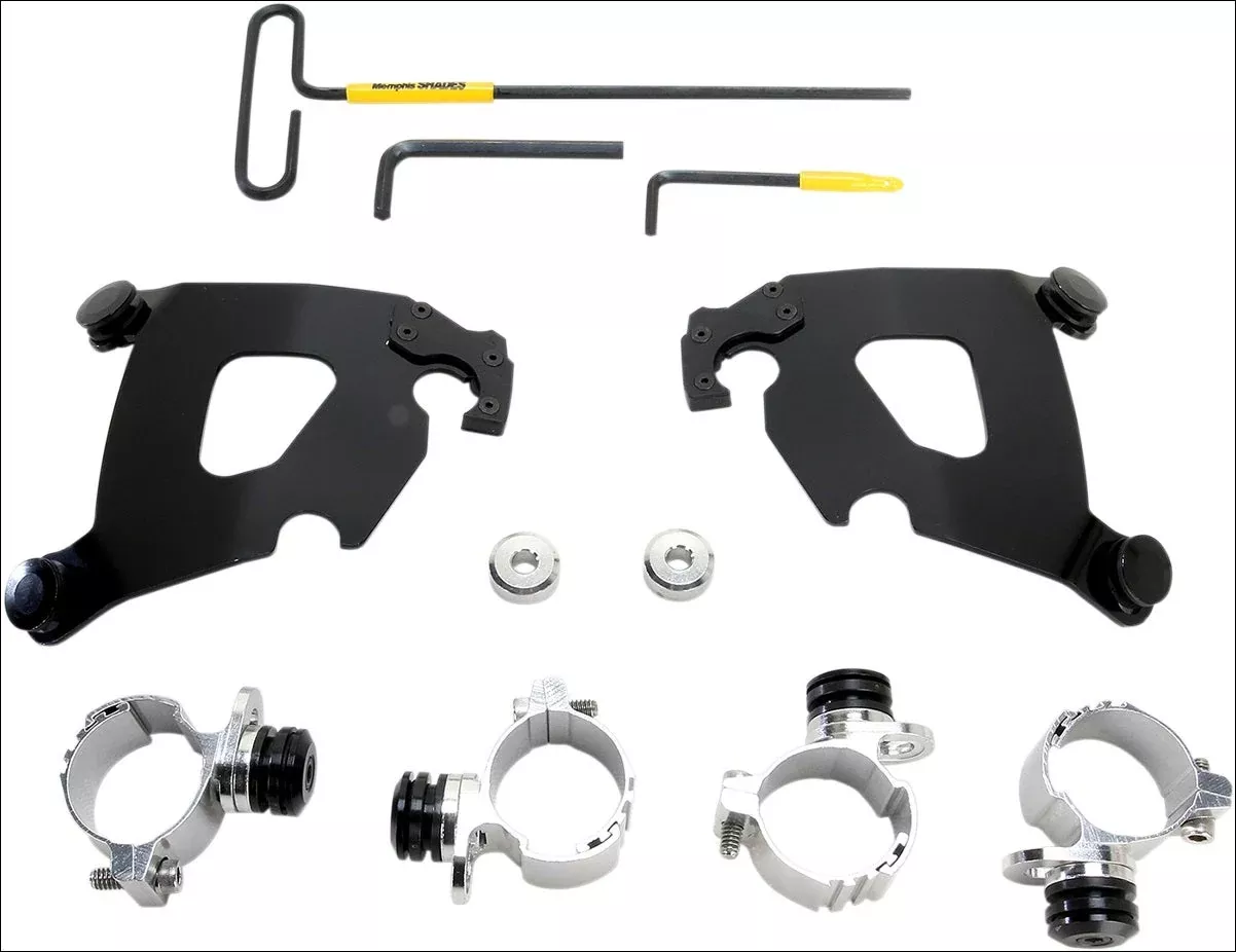 Memphis Shades Black Trigger-Lock Mount Cafe Fairing Harley XL 1200C 11-15