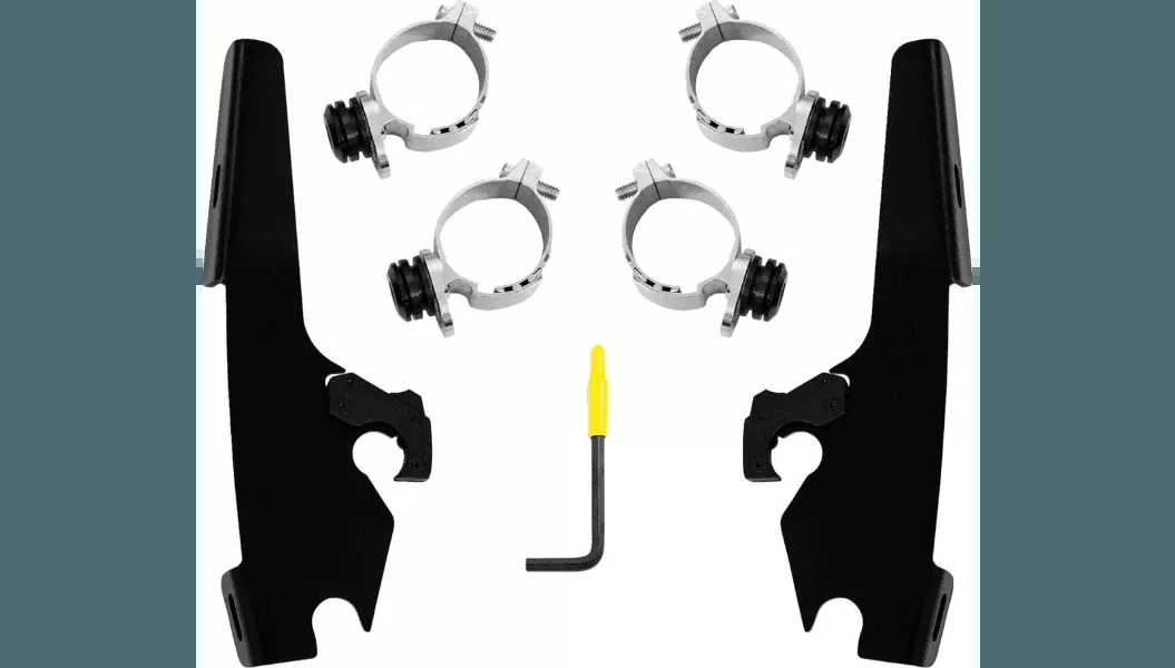 Memphis Shades Fats/Slim Windshield Trigger-Lock Complete Mount Kit for '22-Up Indian Chief - Black