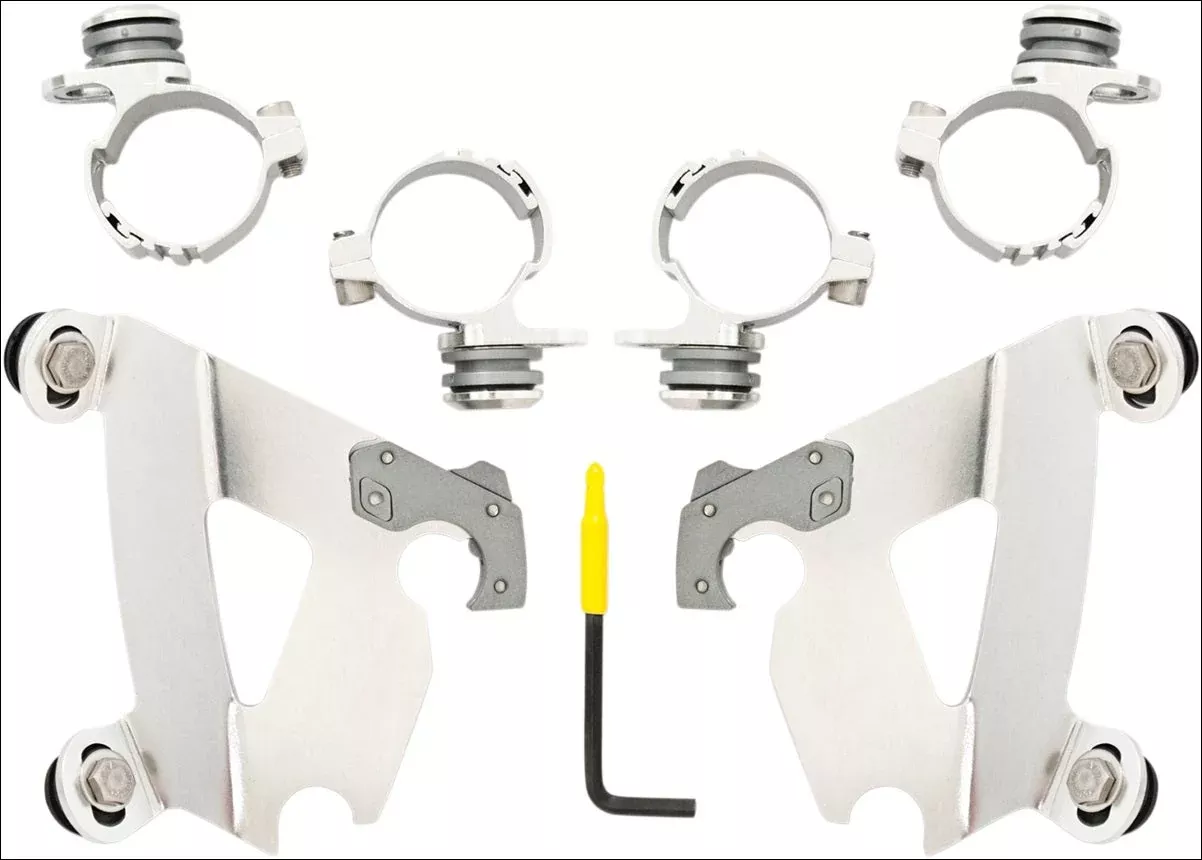 Memphis Shades Polished Trigger-Lock Mount Cafe Fairing Harley 883C 1200C 96-10