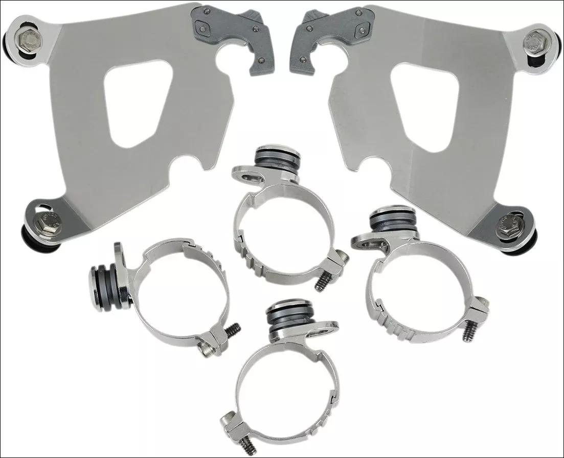 Memphis Shades Polished Trigger-Lock Mount Cafe Fairing Harley Dyna Models