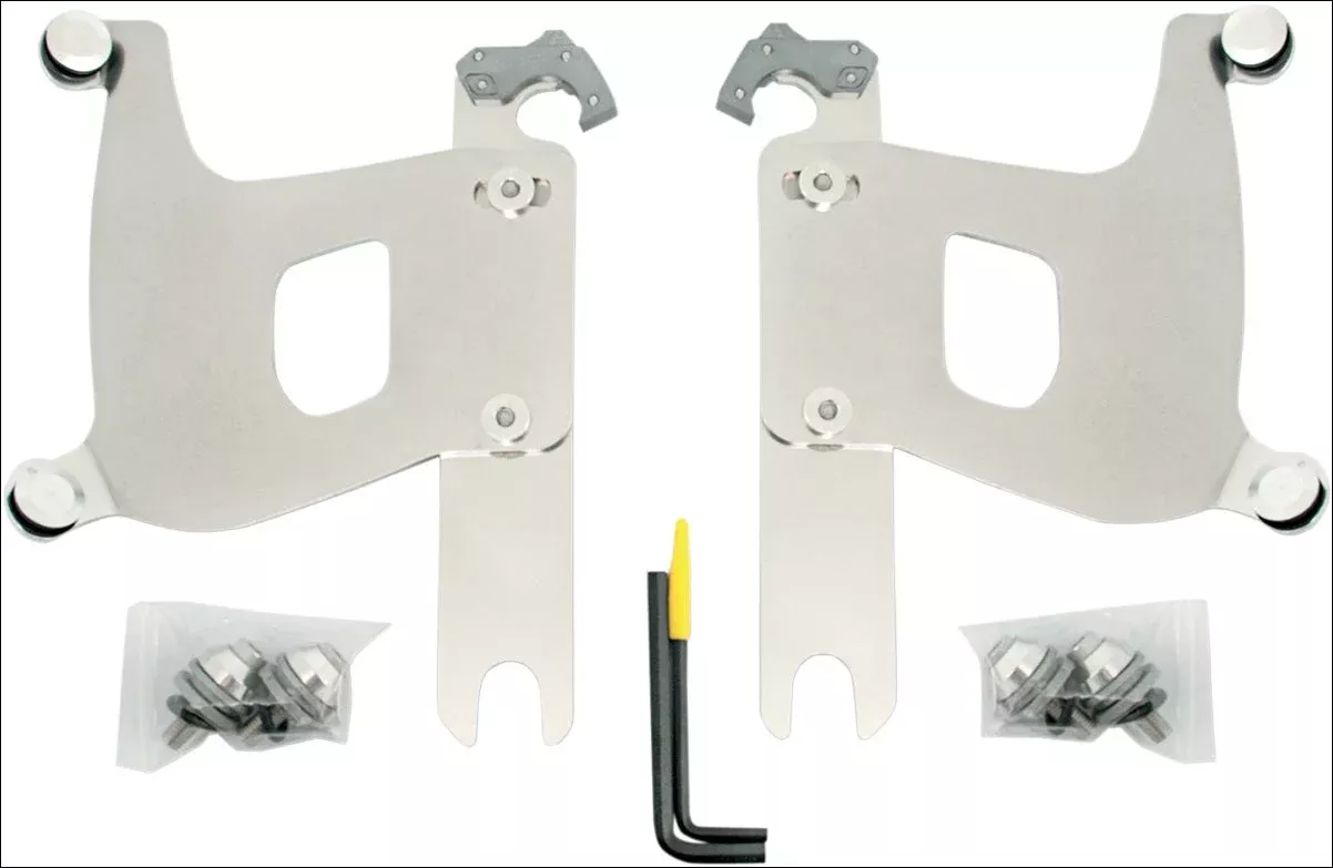 Memphis Shades Polished Trigger Lock Mounting Kits Bullet Fairing Harley FLST/C