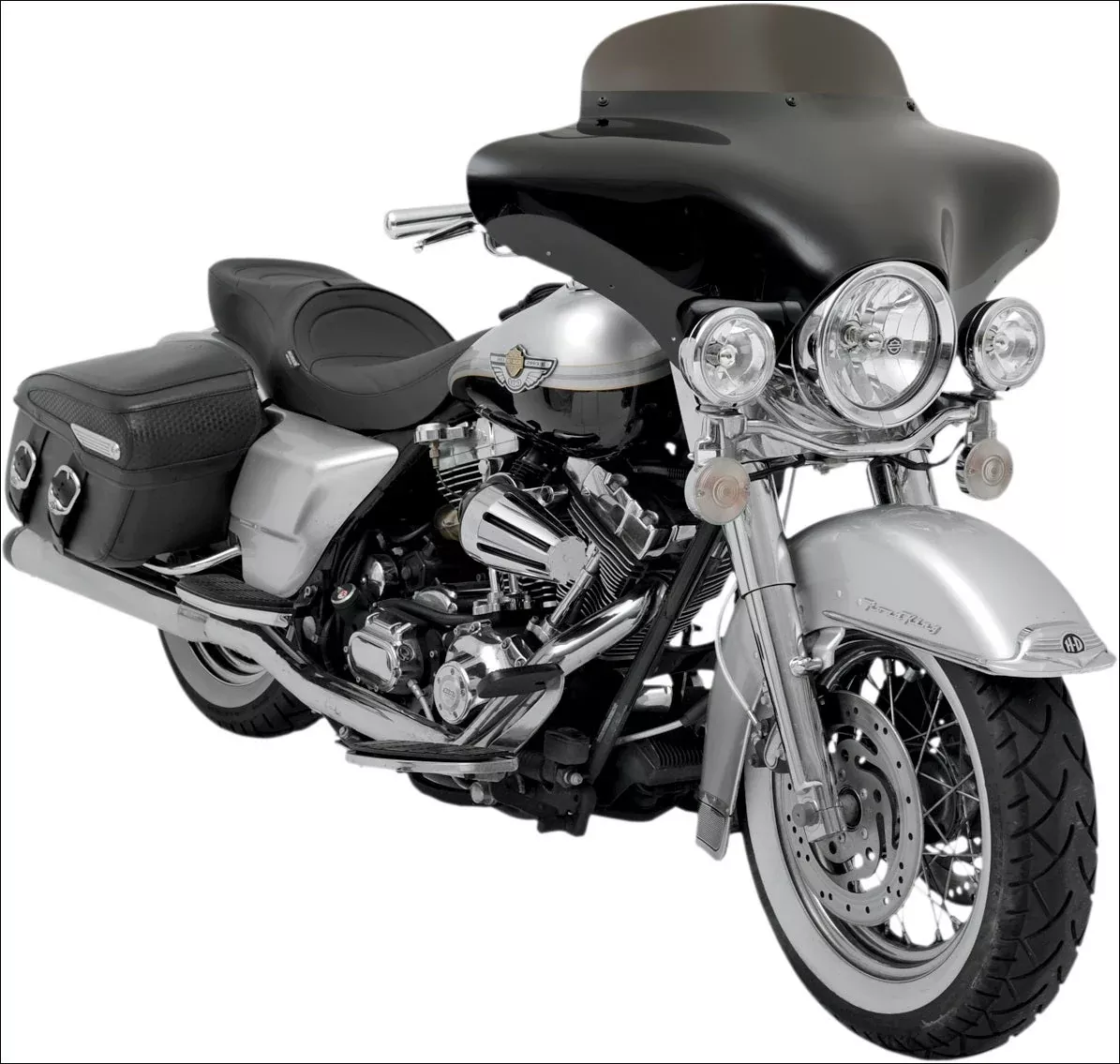 Memphis Shades Solid Black 5" Windshield for Memphis Batwing Fairing Only