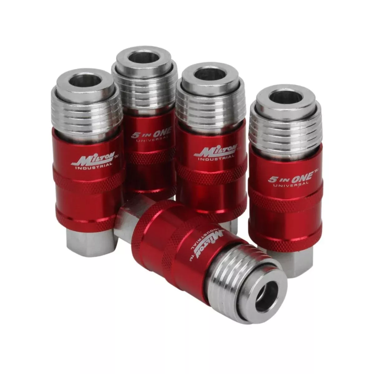 Milton 1750 5 In ONE Universal Safety Exhaust Quick-Connect Coupler 1/4″ Female NPT, Pack of 5