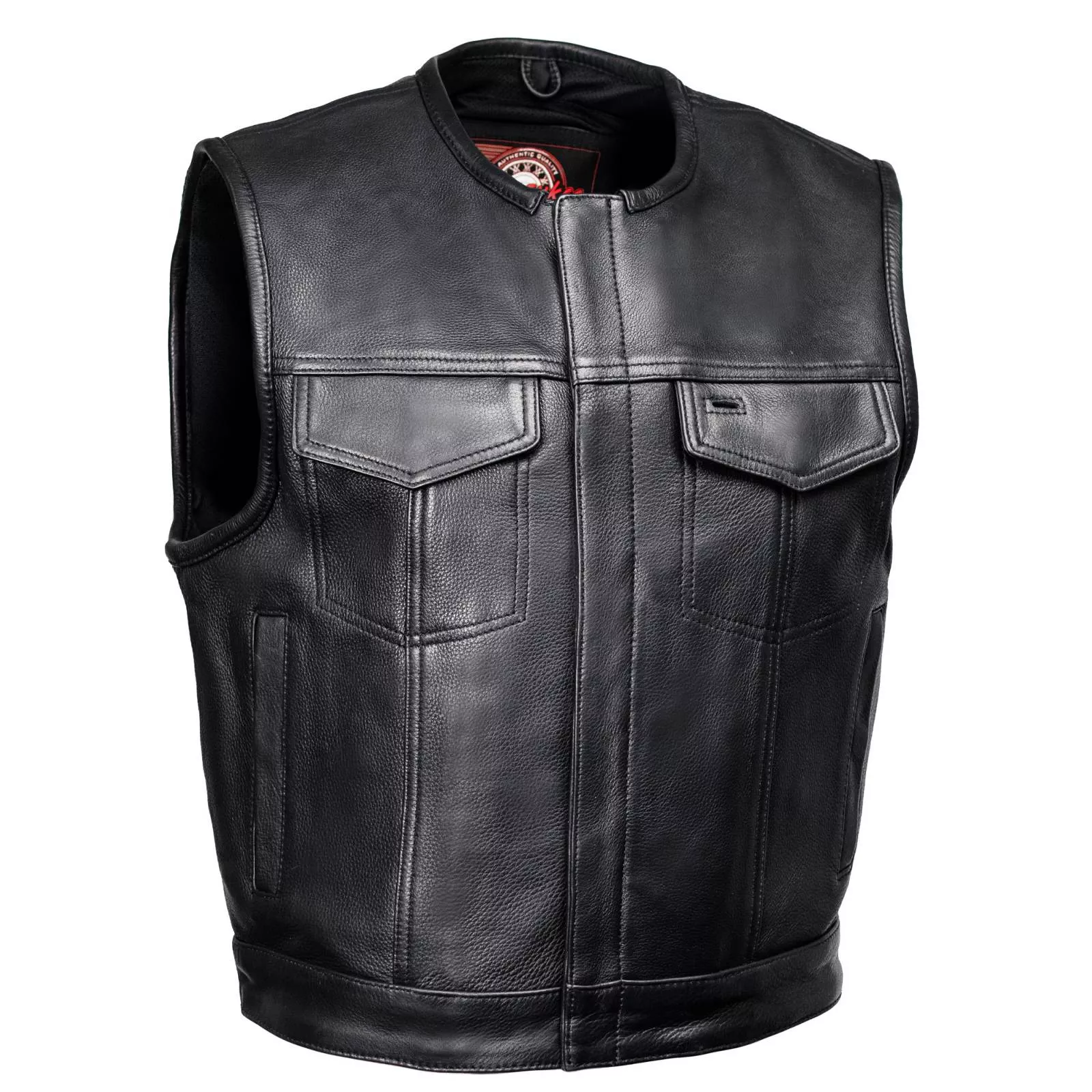 MILWAUKEE LEATHER MENS LOW KEY BLACK LEATHER VEST