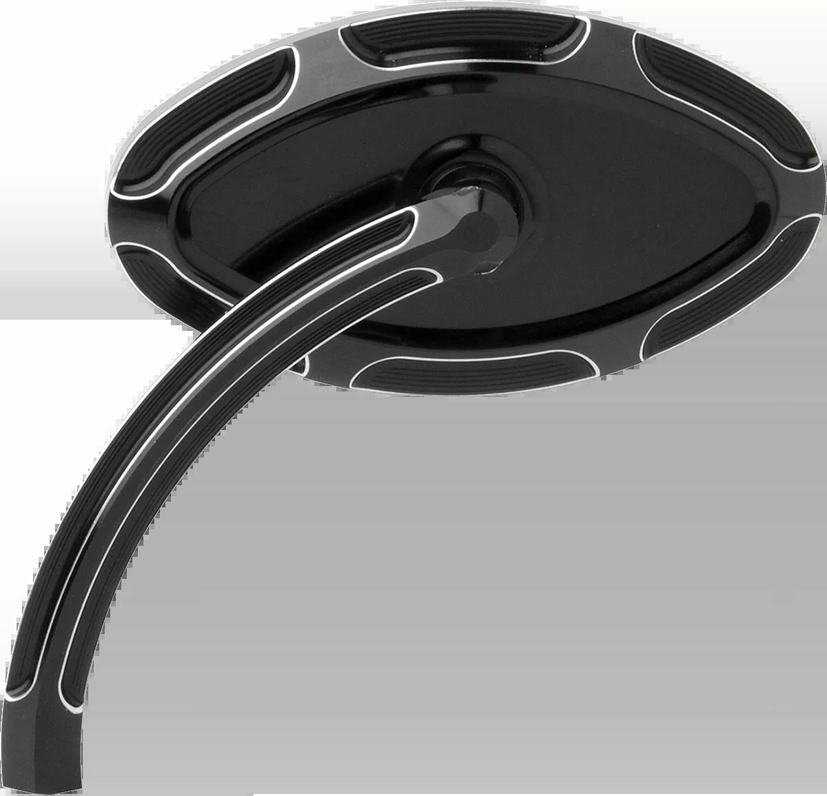 Mirror - Beveled - Side View - Short - Cat Eye - Black - Left