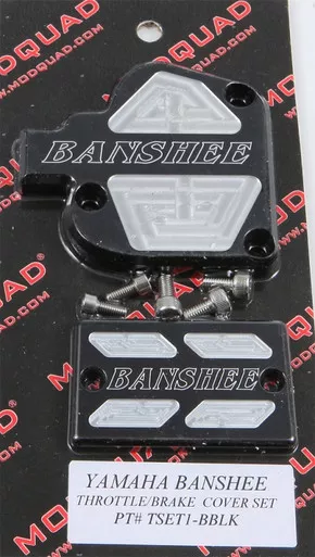 Modquad Throttle & Brake Cover Set (Bl Ack Logo) - TSET1-BBLK