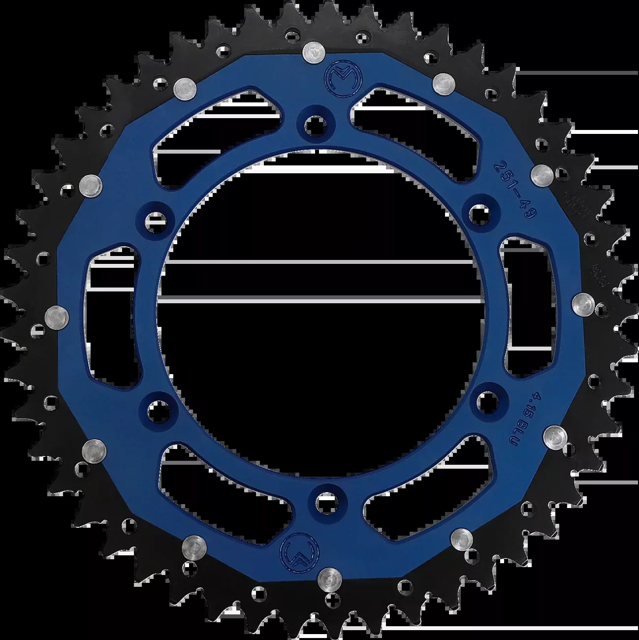 Moose Offroad Dual Sprocket – 49 Tooth – Blue – Yamaha-1210-251-49-12X