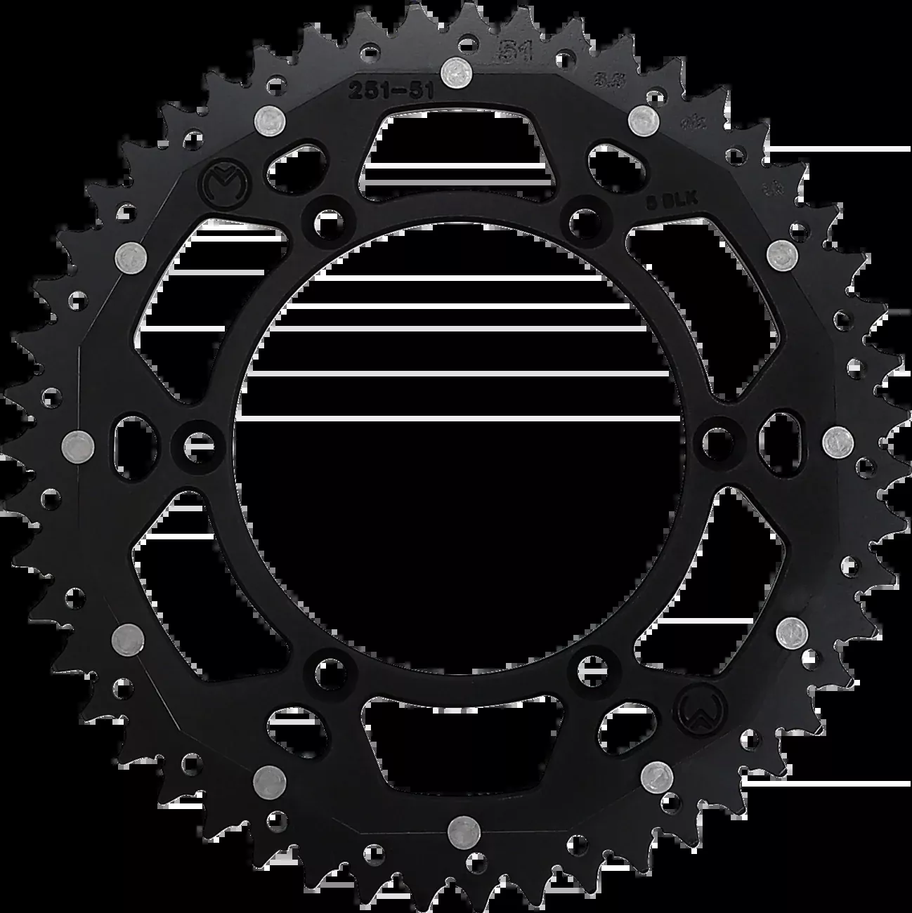 Moose Offroad Dual Sprocket – 51 Tooth – Black – Yamaha-1210-251-51-10X