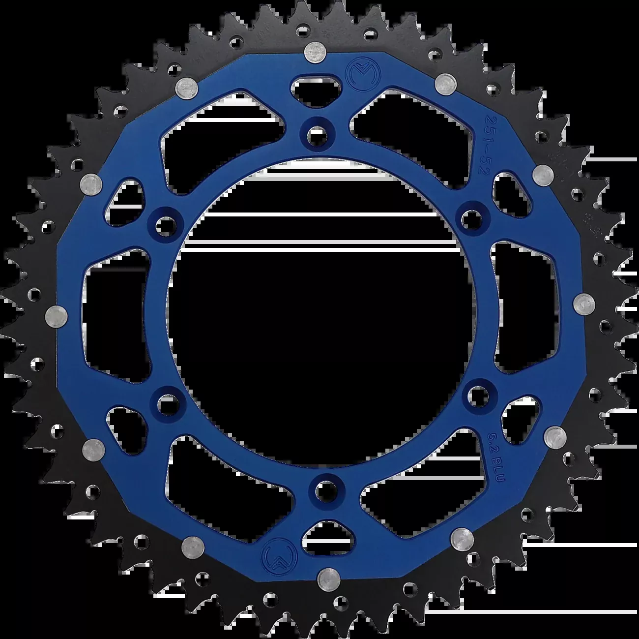 Moose Offroad Dual Sprocket - 52 Tooth - Blue - Yamaha-1210-251-52-12X