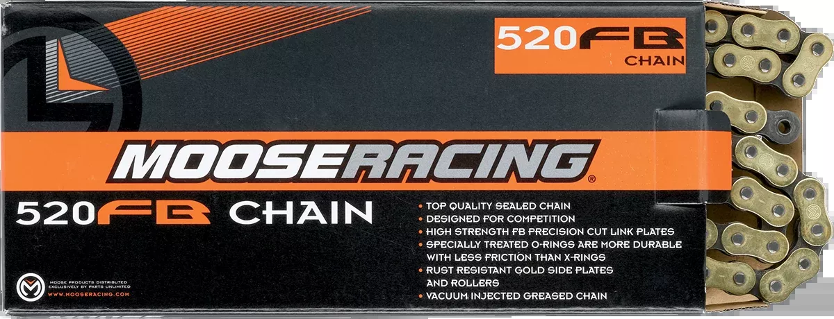 Moose Racing 520FB Gold Silver 114 Link Off road Dirt Bike Drive Rivet Chain