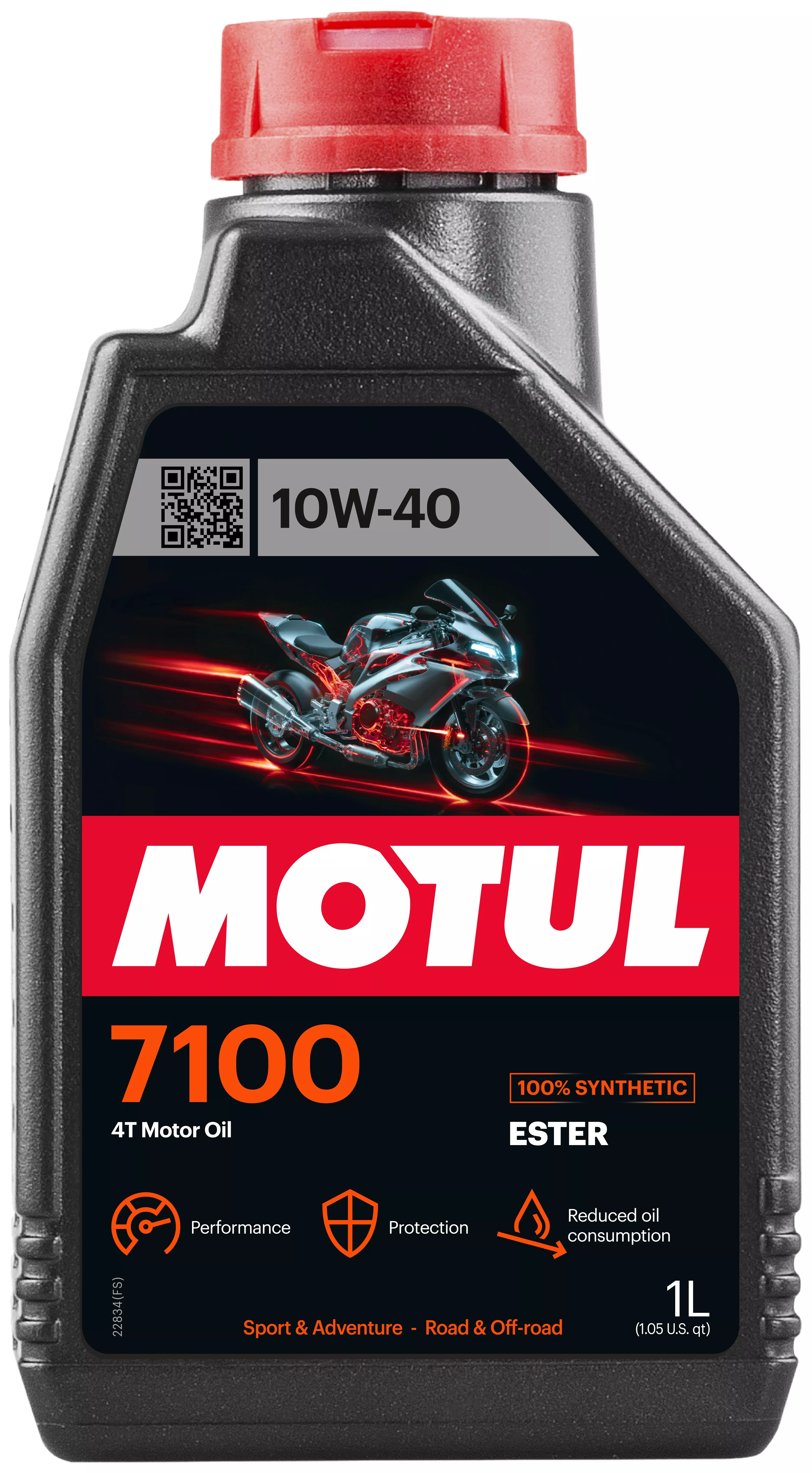 Motul 7100 4T Synthetic Engine Oil - 1 Liter
