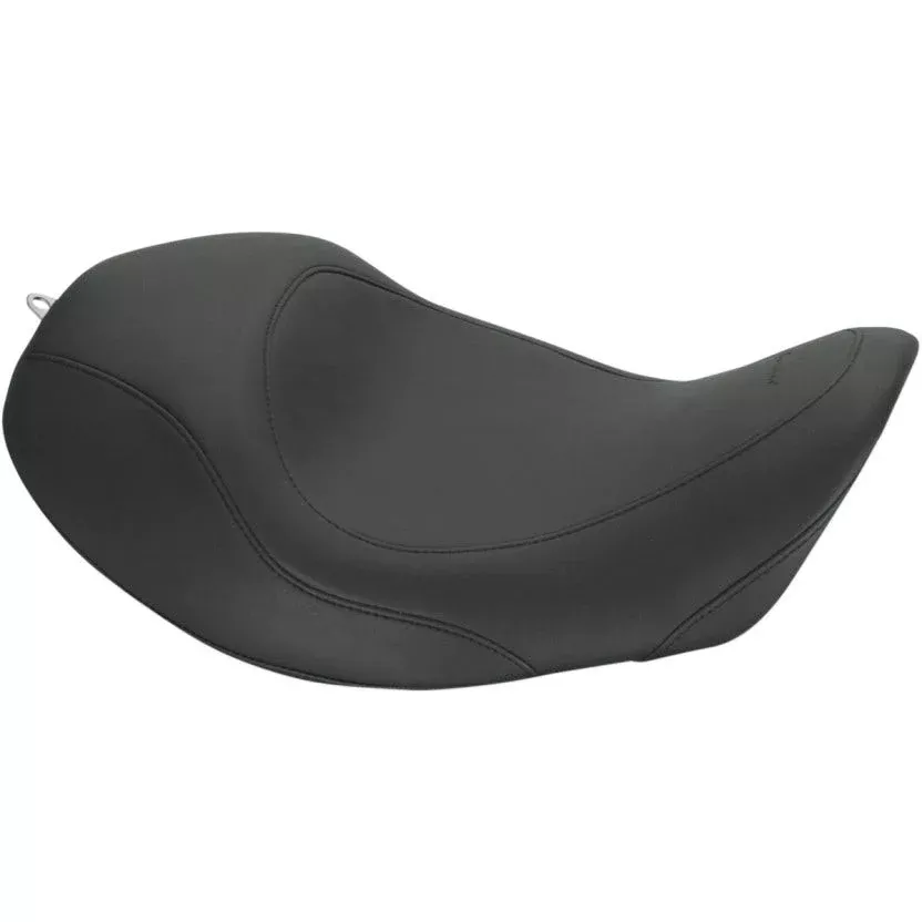 Mustang 76707 Black Smooth Wide Forward Tripper Solo Seat for Harley Dyna 06-17