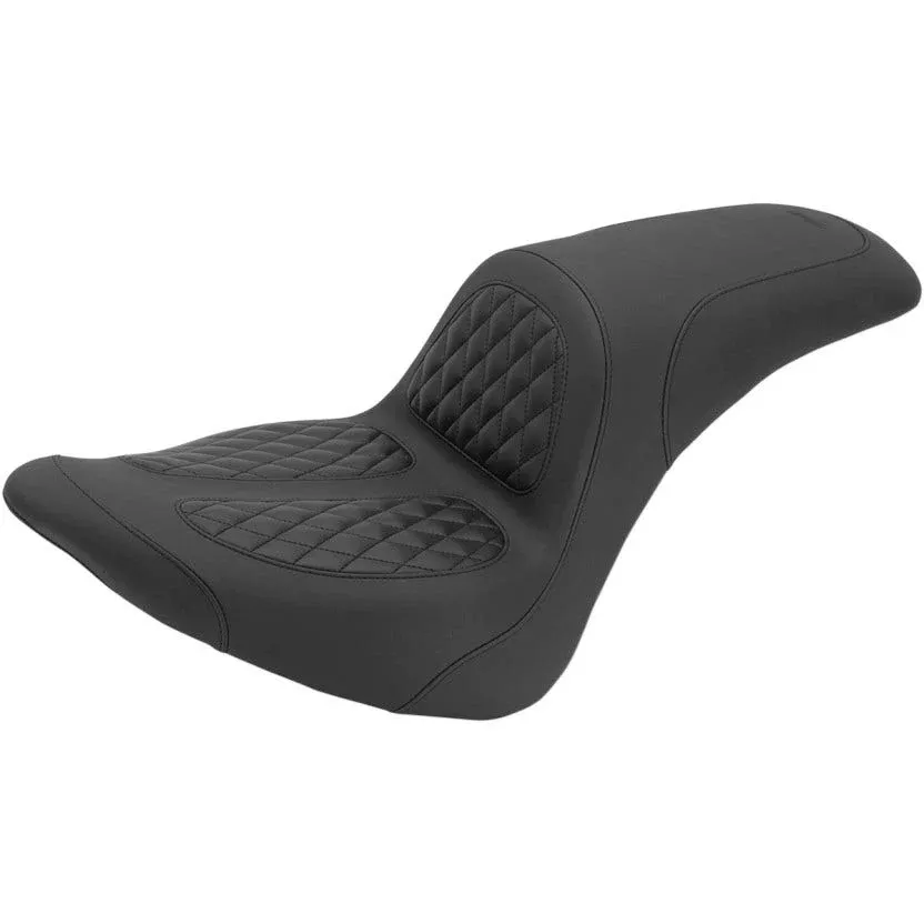 Mustang 76982 Dave Perewitz Signature Fastback 2 Up Seat Harley 06-10 FXST 07-17 FLSTF