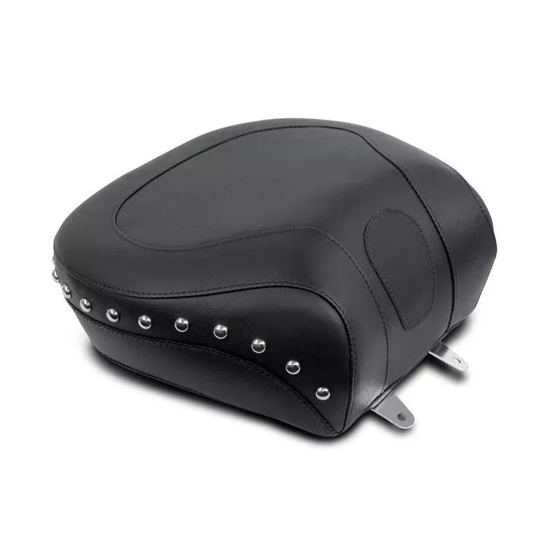 Mustang 79130 Seat Wide Chrome Studded Rear Seat Only for Harley 00-05 FXST 00-07