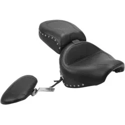Mustang 79190 Two-Piece Studded Seat w/Driver Backrest 99-15 Yamaha Road Star