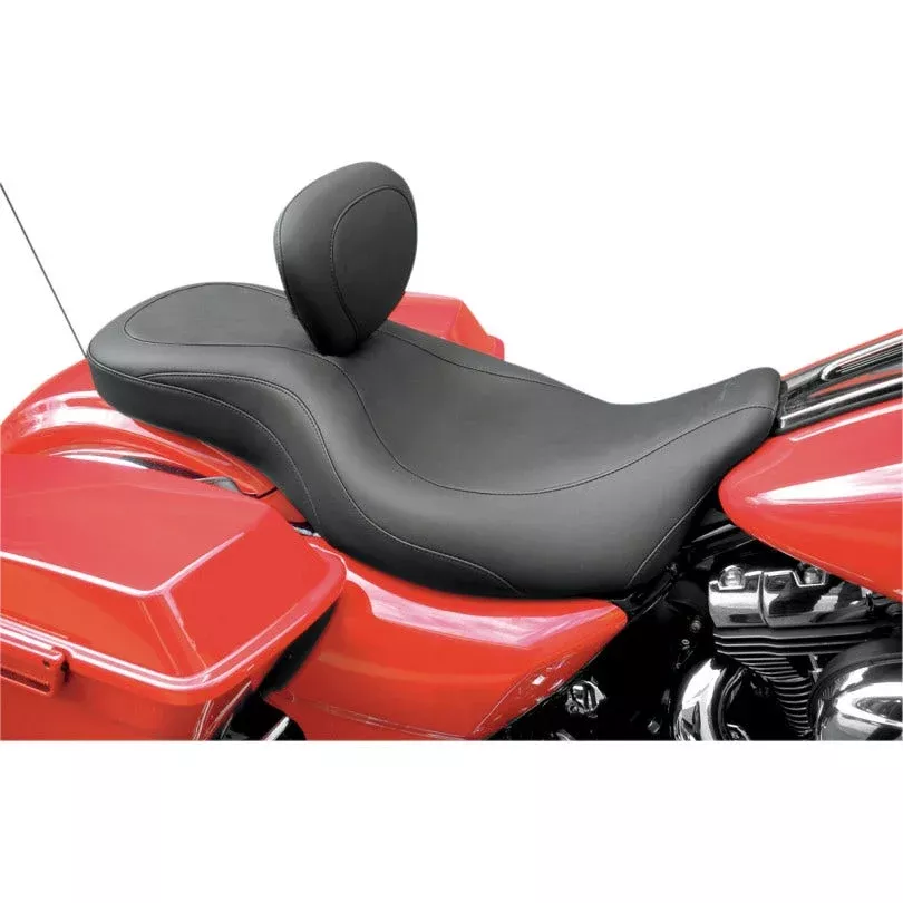 Mustang 79603 Wide Tripper Seat w/ Driver Backrest for Harley Touring 08-Up