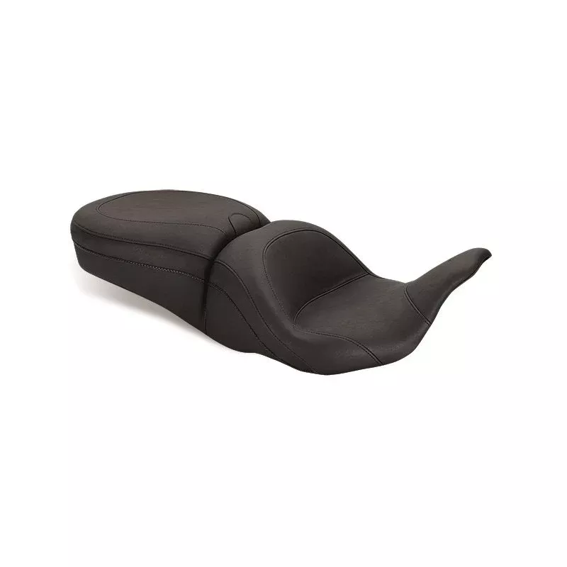 Mustang 79700 Black One Piece Lowdown 2 Up Seat 08-23 Harley Touring FLH/T 08-23