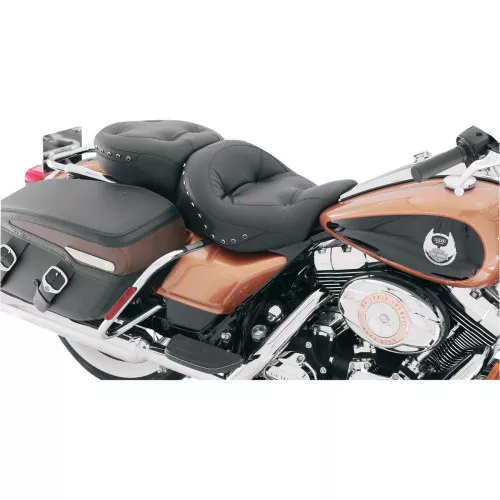Mustang One-Piece Touring Regal Seat for 2008-2023 Harley Touring - Black Studs