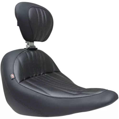 Mustang Solo Touring Seat w/ Backrest for 2018-2024 Harley Softail FXLR/FLSB - Dagger