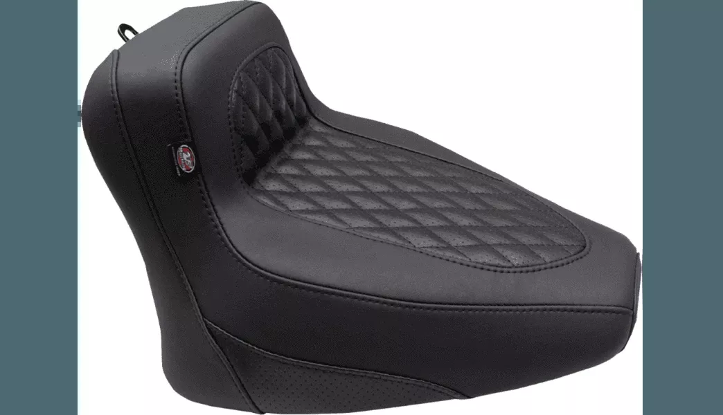 Mustang Squareback Solo Seat for '22-Up Indian Chief - Black/Diamond Stitch