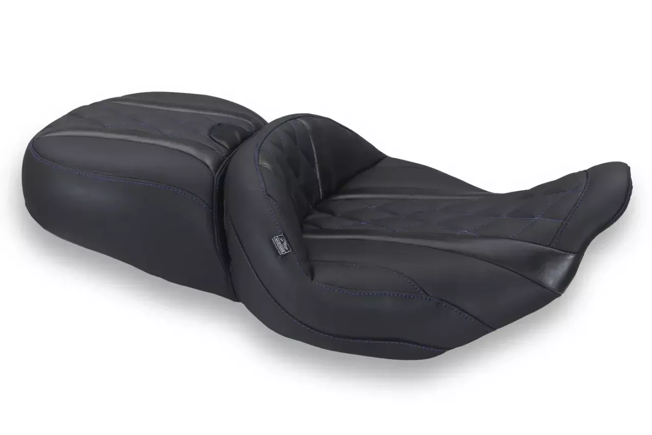 Mustang Super Touring Extended Reach One Piece 2-Up for Harley Davidson '23-26 CVO Road Glide (ST) and Street Glide '24-26 Road Glide and Street Glide (Select Stitching Color)