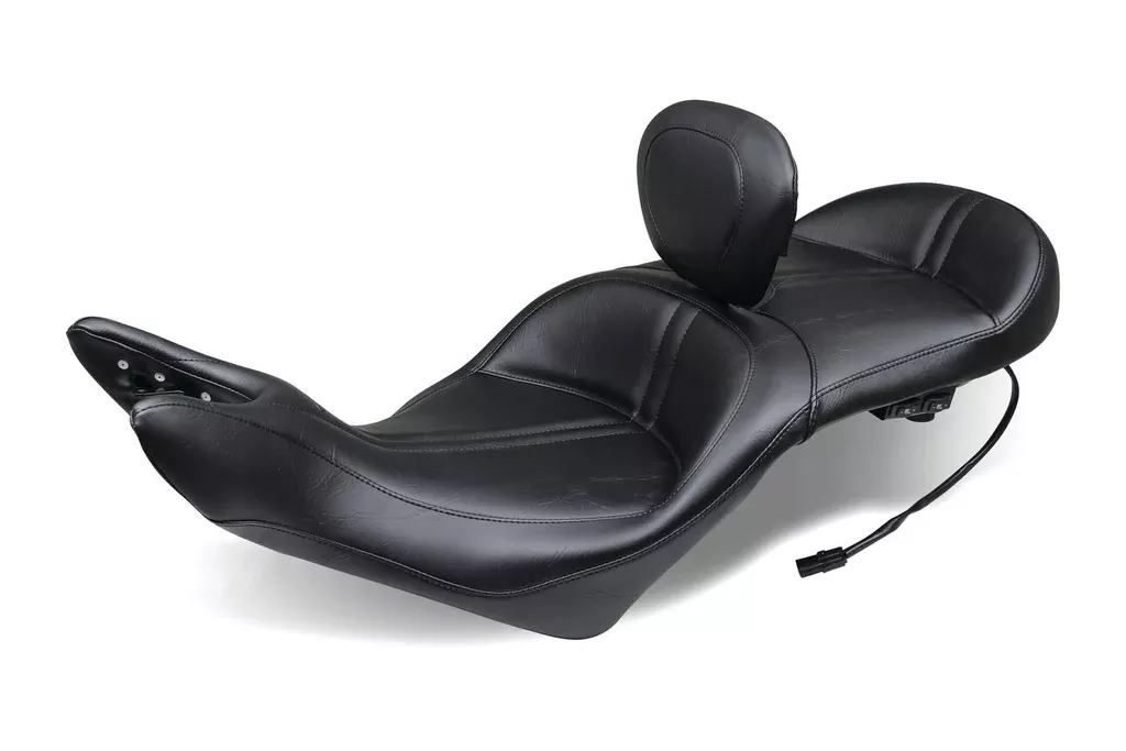 Mustang Touring 1-Piece 2-Up Seat with Driver Backrest for 2008-17 Victory Vision - Heated - 79723