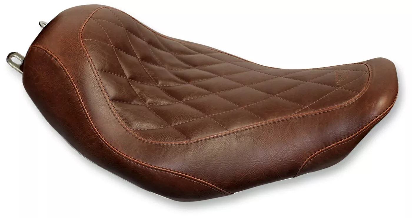 MUSTANG TRIPPER SOLO SEAT BROWN DIAMOND HARLEY DAVIDSON BAGGER 97-07