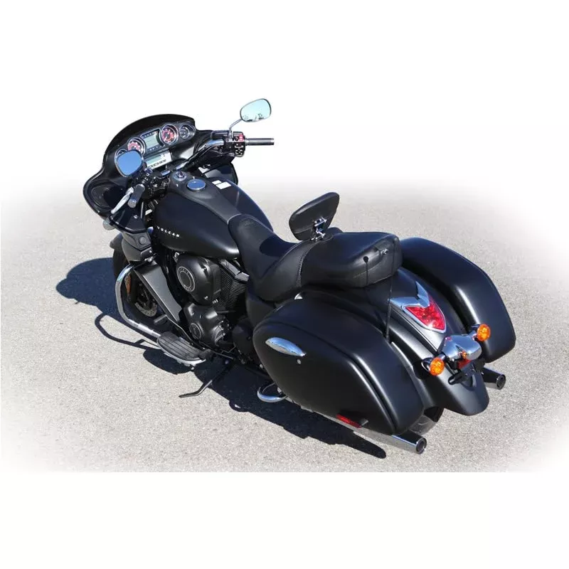 Mustang Vintage Touring 1-Piece 2-Up Seat with Backrests for 2011-19 Kawasaki VN1700 Vulcan Vaquero – 79688