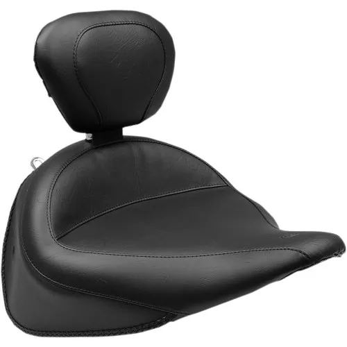 Mustang Wide Solo Seat w/ Backrest for 2016-2017 Harley Softail Heritage Classic - Vintage