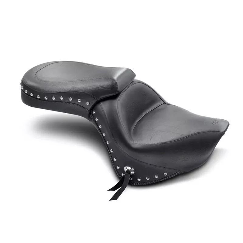Mustang Wide Touring 2-Up Seat for 2006-20 Kawasaki VN900 Vulcan Classic /Custom - Studded - 76126