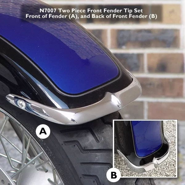 National Cycle N7007 – 2-Piece Cast Front Fender Tips for Suzuki – Chrome