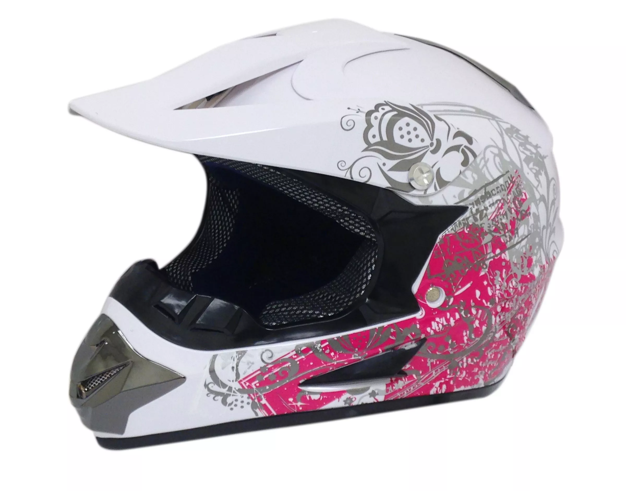 Off Road Youth Helmet (White/Butterfly) Youth - X-Large
