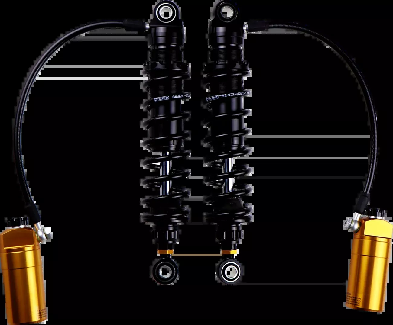 Ohlins HD 779 Twin 13" STX36 Blackline Rear Shocks for 2014-2024 Harley Touring