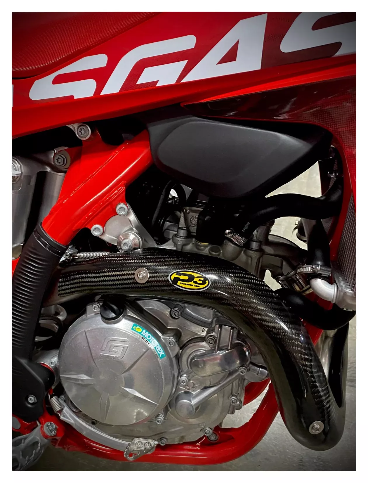 P3 Carbon Fiber MAXCoverage Heat Shield Gas Gas 450cc