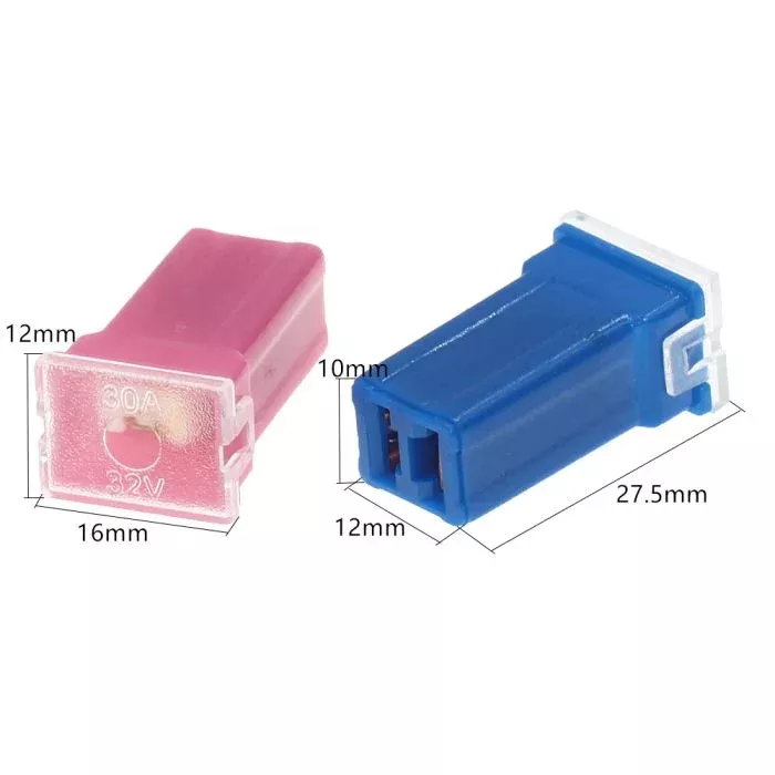 Pack 2 Cartridge Fuses 30 Amp ATV UTV Female J Case Type