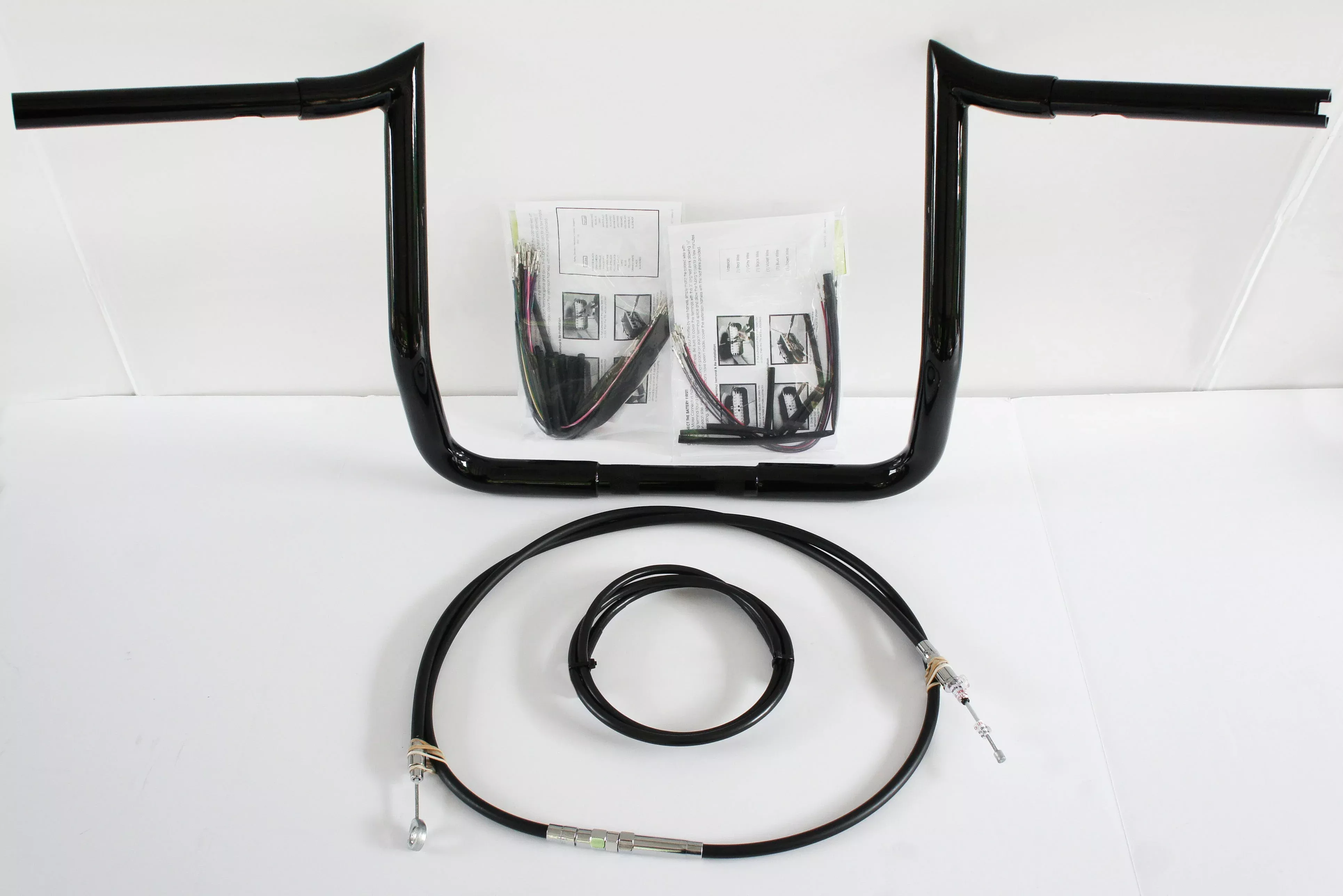 Paul Yaffe Bagger 14" Black Monkey Bar Handlebar Package Kit Harley FLH ABS