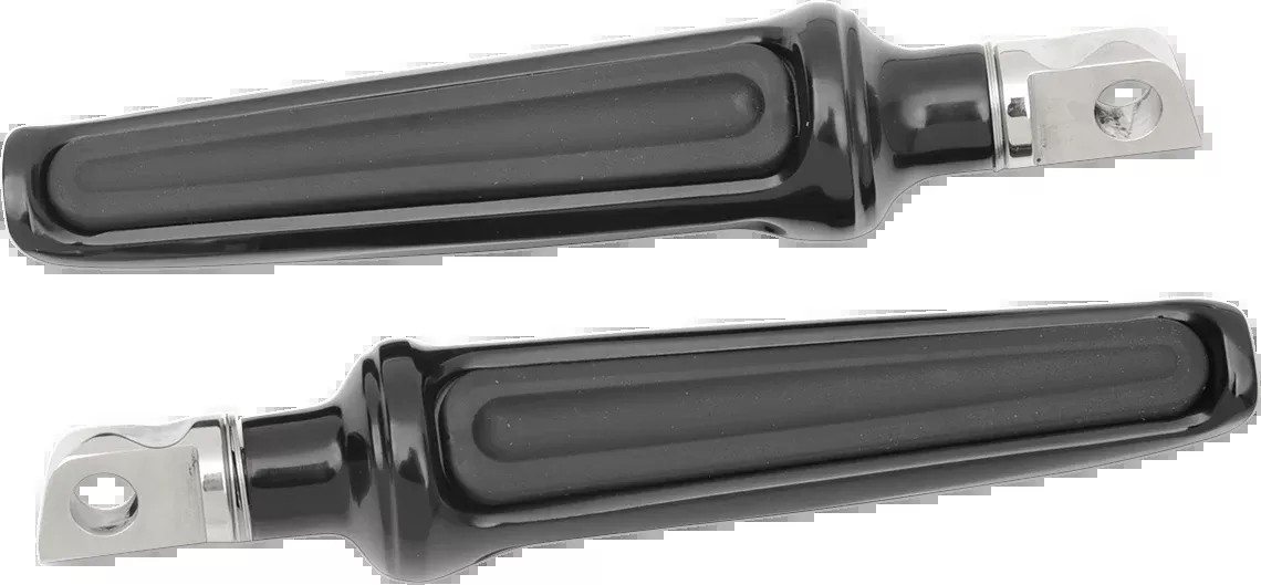 Performance Machine Black Contour Universal Male Mount Footpegs for Harley
