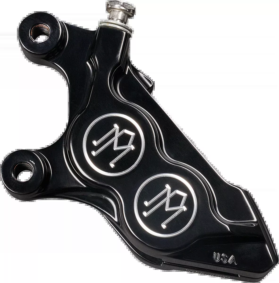 Performance Machine Black Front Left Side 4 Piston Brake Caliper for Harley