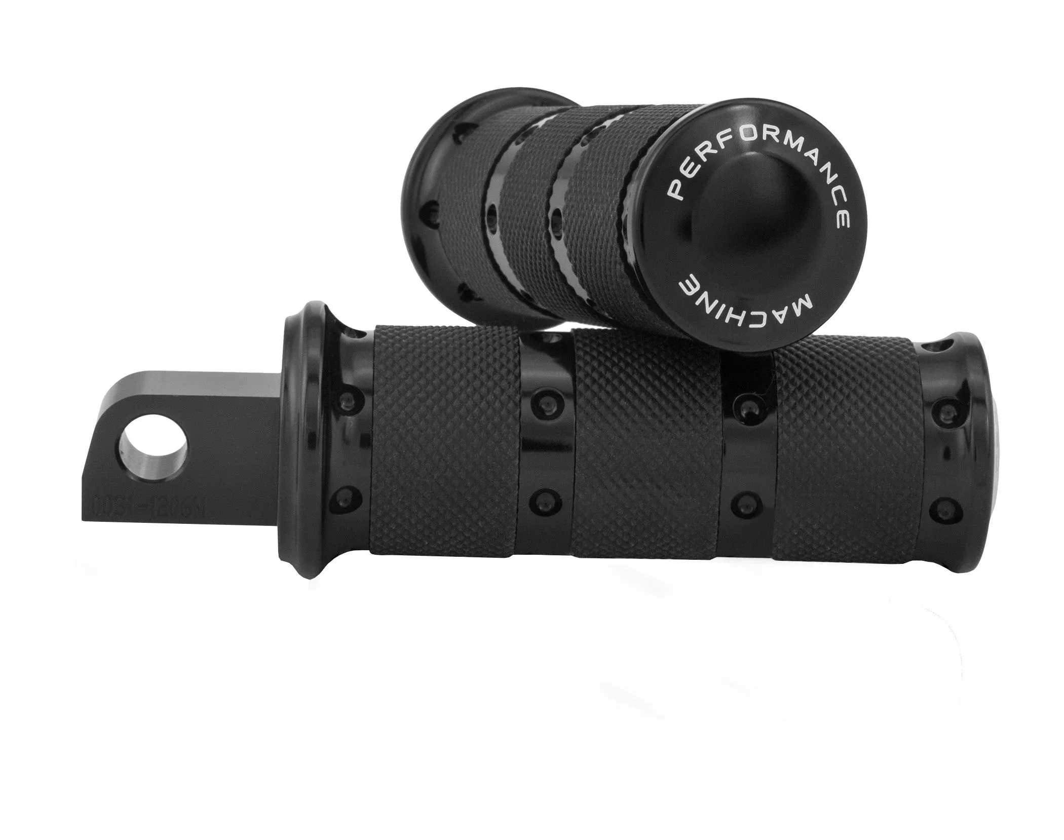 Performance Machine PM Black Anodized XLS Male Mount Foot Pegs for Harley Pair
