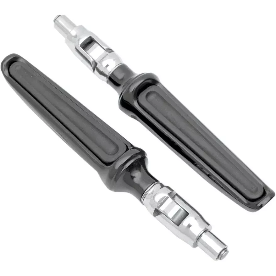 Performance Machine PM Black Contour Rubber Insert Pivot Foot Pegs for Harley