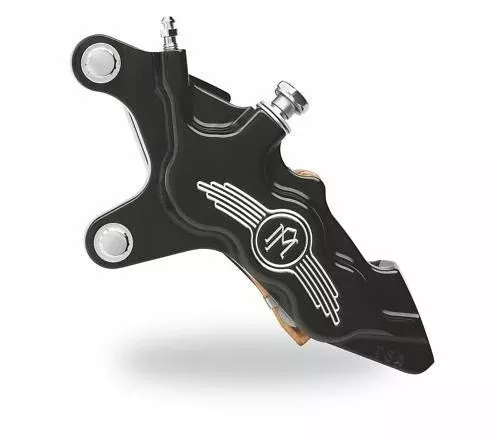 Performance Machine PM Black Contrast Cut 6 Piston 13" Front Left Side Caliper Harley