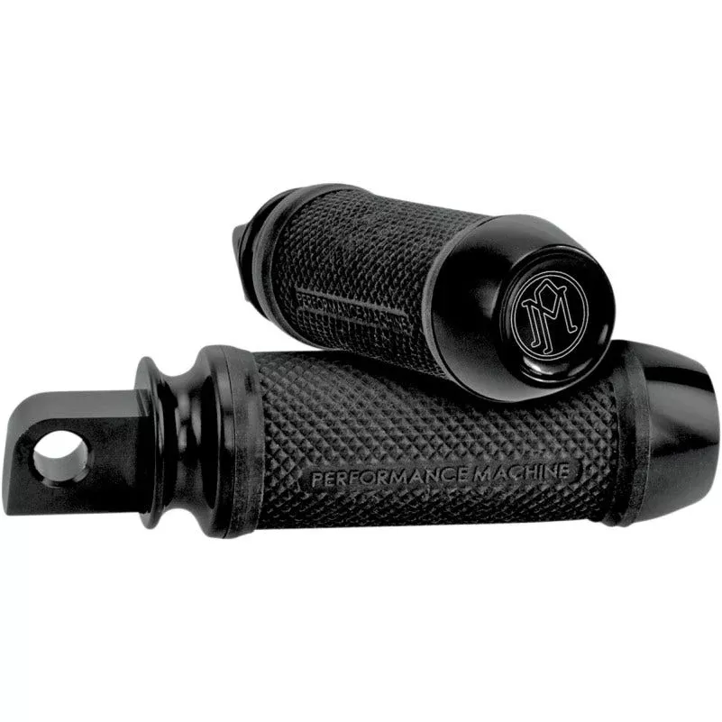 Performance Machine PM Black Elite Foot Pegs w/ 90 Degee Male Mount for Harley
