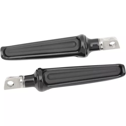 Performance Machine Rubber-Insert Contour Foot Pegs for Harley - Black