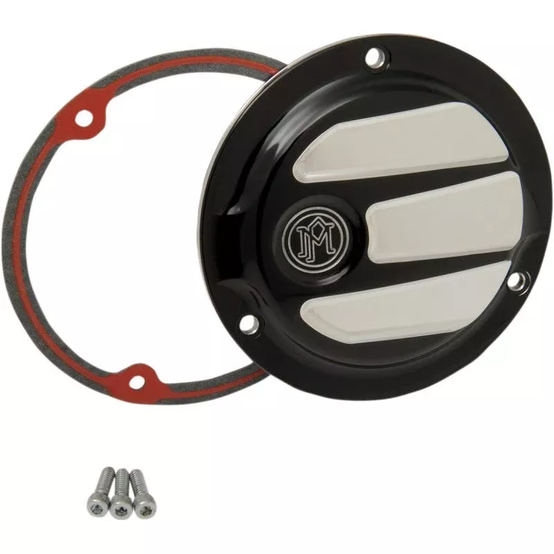 Performance Machine Scallop 3 Hole Platinum Cut Derby Cover Harley EVO Big Twin