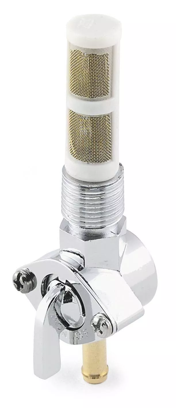 Petcock 22 Mm Chrome Round Billet Down Outlet For Harley Davidson or Custom