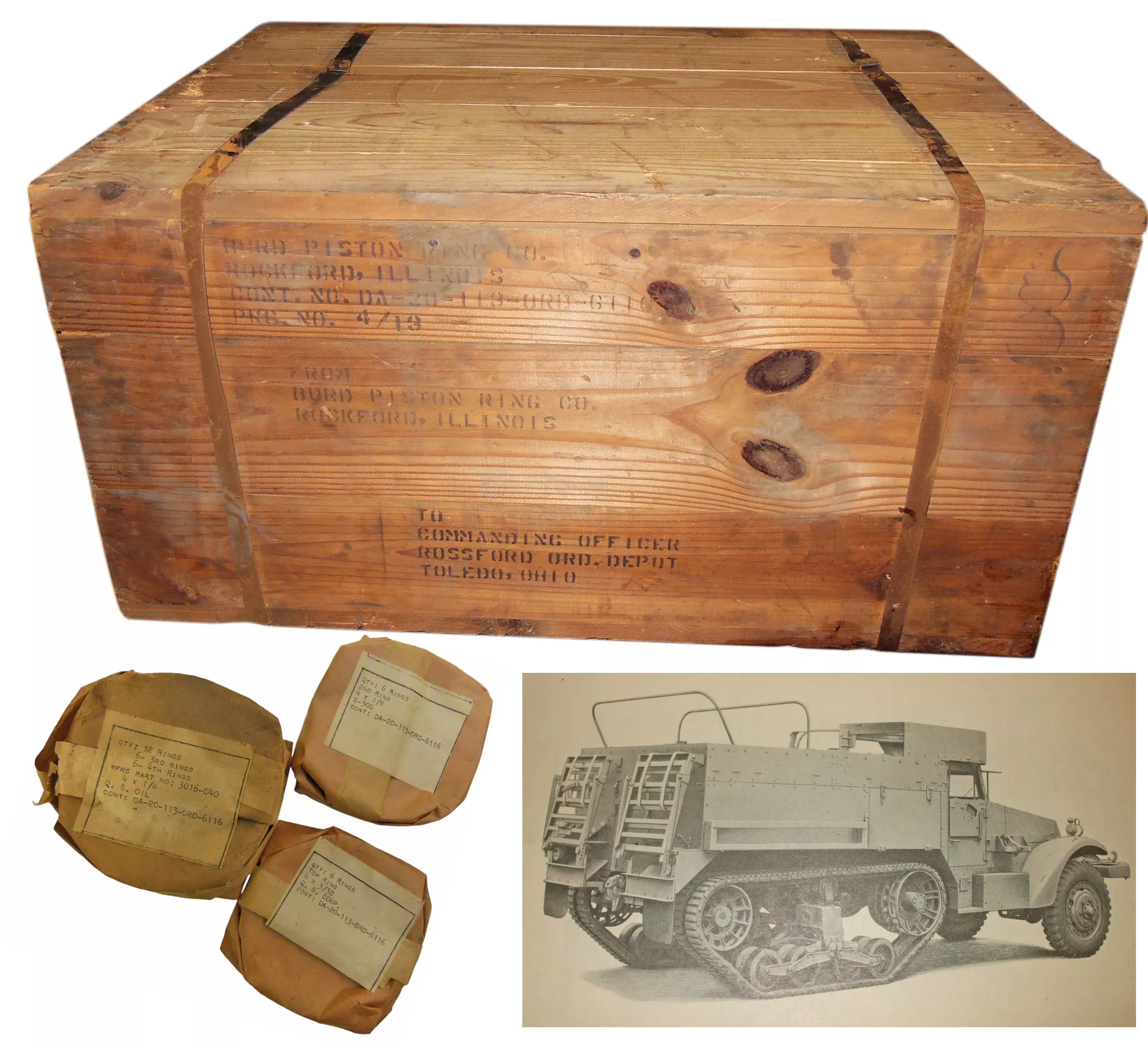 Piston Ring Set from Burd WWII "SNL G102" Half Track Vehicle | 160 Sets