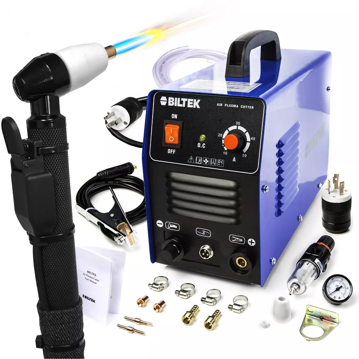 Plasma Cutter 50A Dual Voltage 110V/220V Cutting Torch Kit, 1/2 Inch, IGBT Technology, Portable Plasma Cutter Machine, Metal Cutter for Steel, Copper, Aluminum, Brass and Other Metals